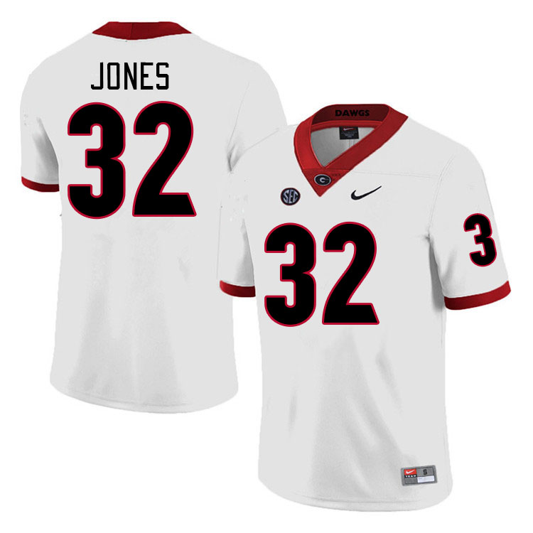 #32 Cash Jones Georgia Bulldogs Jerseys Football Stitched-Retro White